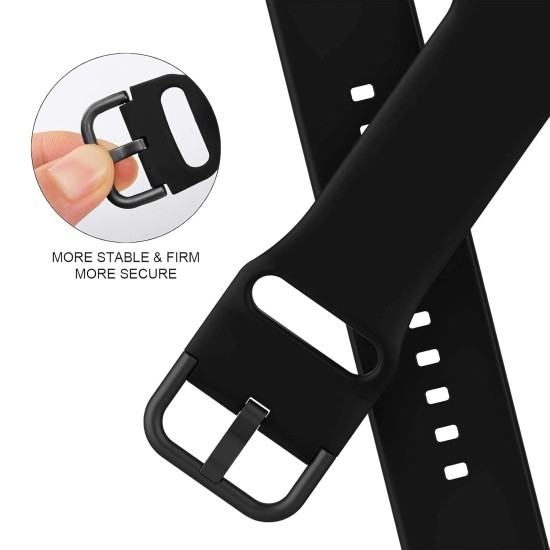 VEMIGON Compatible with Apple Watch Straps 49mm 45mm 44mm 42mm, Soft Silicone band with Classic Clasp for iWatch Series 8 7 6 5 4 3 2 1 SE Ultra (Watch Not Included)（49/45/44/42mm, Black）