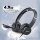 Eksa H12 Wired Over Ear Headphones with Mic Pc Computer, Wired 3.5Mm Connection, in-Line Control for Volume, Noise Cancelling for Mobile, Laptop, Pc, Business Calls and Call Centre with Clear Chat
