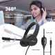 Eksa H12 Wired Over Ear Headphones with Mic Pc Computer, Wired 3.5Mm Connection, in-Line Control for Volume, Noise Cancelling for Mobile, Laptop, Pc, Business Calls and Call Centre with Clear Chat