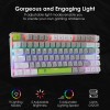 HUO JI Mechanical Gaming Keyboard Blue Switches Hot Swappable, E-YOOSO Z-88 Rainbow LED Backlit, USB Type-C Wired 81 Keys, for Desktop, PC Black