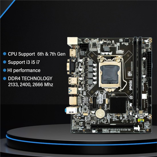 Geonix GX-H81 Motherboard | DDR3-1066, 1333, 1600 MHz | High Speed 3.0 USB | LGA 1150 Support Intel 4th Gen CPU | M.2 Slot 