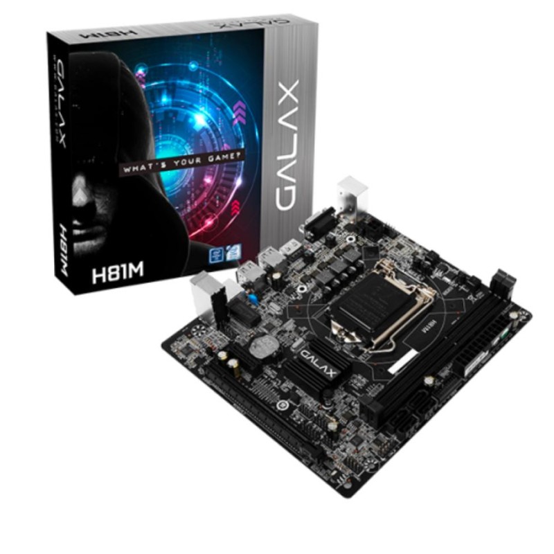 GALAX H81M Intel Motherboard SATA 6Gbps, DDR3 1333/1600 Max 16GB, HDMI, USB 2.0 GALAX H81M Intel Motherboard SATA 6Gbps, DDR3 1333/1600 Max 16GB, HDMI, USB 2.0