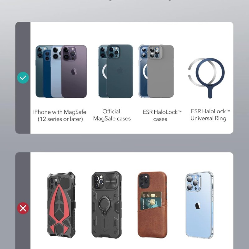 ESR Magnetic Wireless Charger, Compatible with Magsafe Charger, Compatible with iPhone 16/15/14/13/12 Series, AirPods 4/3/AirPods Pro, Strong Magnetic Lock, Reinforced Braided Nylon Cable, Silver