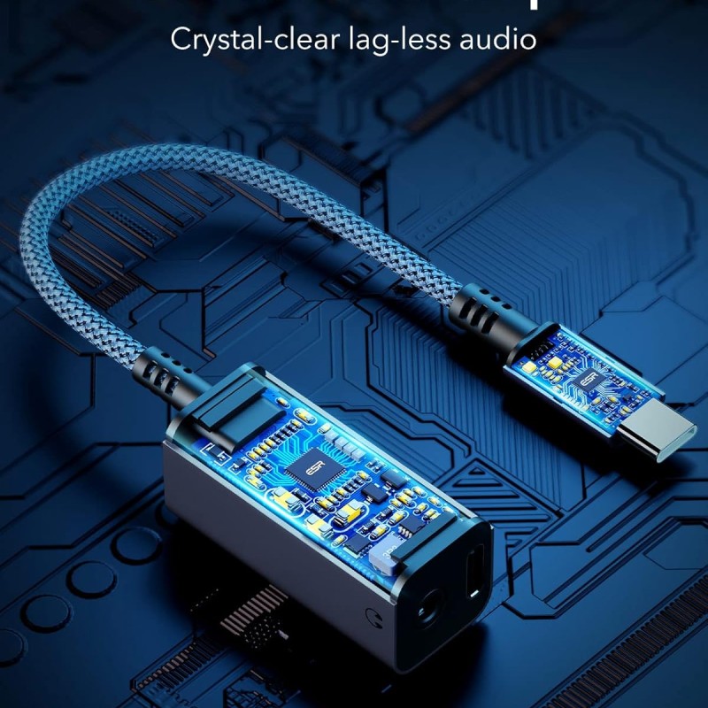 ESR USB Type C Headphone Adapter, 2-in-1 USB C to 3.5 mm Headphone Jack Adapter with PD Fast Charging, Portable Design, Compatible with Galaxy S22/S21/S20/Note20, iPad 10/Air 5/Mini 6/Pro