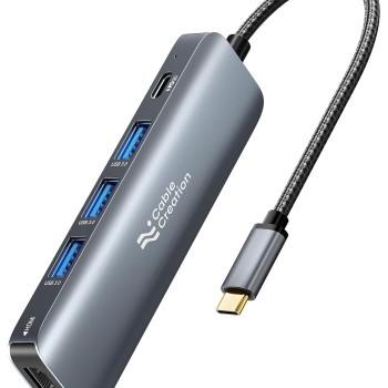 CableCreation Type C USB Hub for Laptop, 5-in-1 USB C Multiport Adapter with 4K@30HZ HDMI, 100W PD, 3 USB 3.0 Ports Type C Hub for MacBook Pro, MacBook Air M1/M2, iPad Pro, Surface Pro, XPS