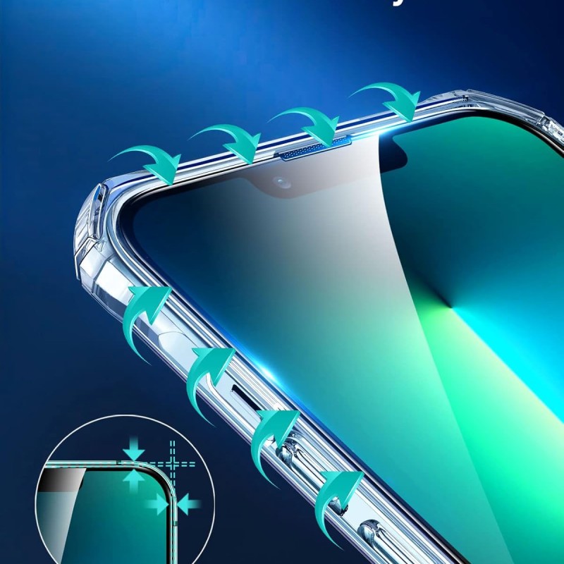 ESR Armorite Screen Protector Compatible with iPhone 13 Pro Max,110 lb of Force Resistance, Ultra-Tough Tempered-Glass with Speaker Shield, Easy Installation Frame, 2 Pack