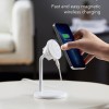 ESR HaloLock Shift Wireless Charger, Compatible with MagSafe Charger Stand, 2 Charging Modes, Detachable Fast Charging Pad, for Caseless iPhone 14/13/12 Series Phones and Magnetic Cases, White