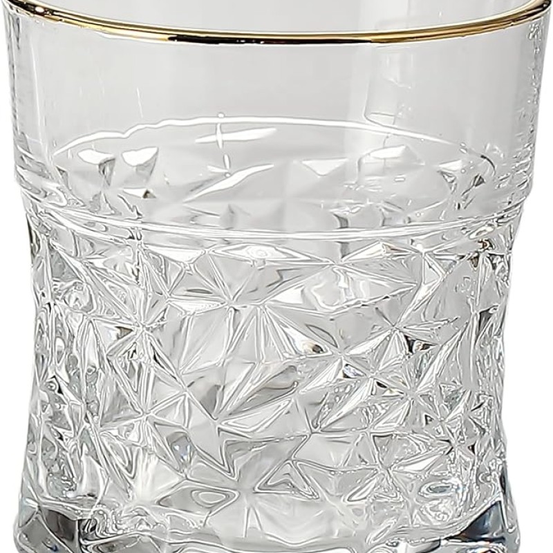 Morocco Whisky Glass 330 ml - Set of 6 Pcs YG1684 - With Gold Line Morocco Whisky Glass 330 ml - Set of 6 Pcs YG1684 - With Gold Line