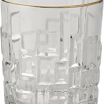 Cairo Whisky Glass 330 ml - Set of 6 Pcs YG1687 - With Gold Line Cairo Whisky Glass 330 ml - Set of 6 Pcs YG1687 - With Gold Line