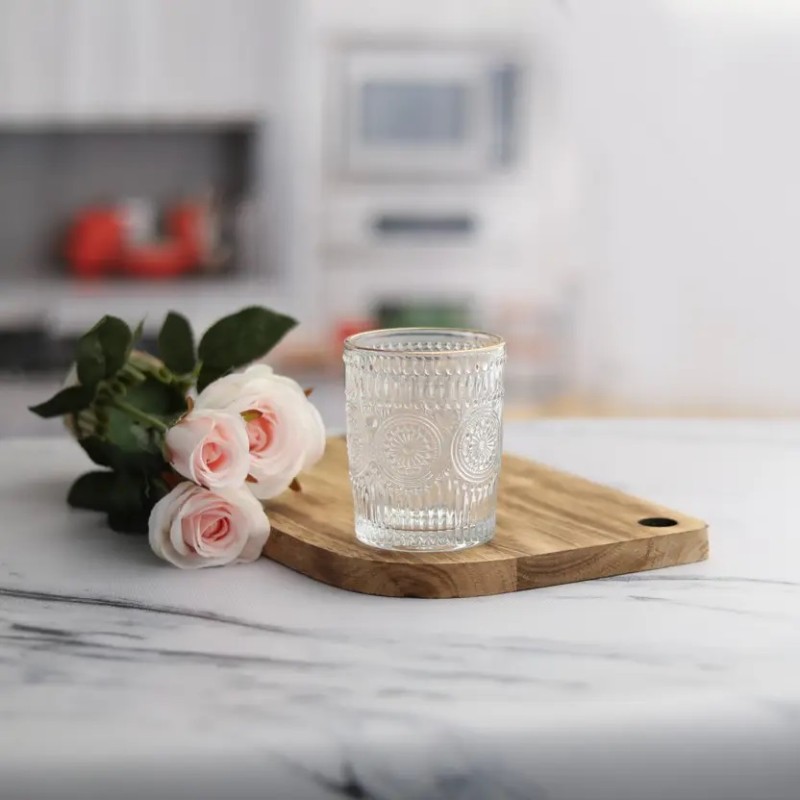 Embossed Crystal Whisky Glass 310 ml - Set of 6 Pcs With Gold Line YG19523 Embossed Crystal Whisky Glass 310 ml - Set of 6 Pcs With Gold Line YG19523