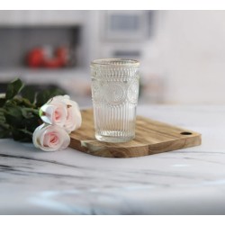 "Embossed Crystal Water Glass 340 ml - Set of 6 Pcs YG19524 "
