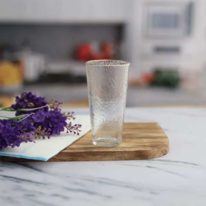 Crystal Water Glass 370 ml - Set of 6 Pcs YG19538 - With Gold Line Crystal Water Glass 370 ml - Set of 6 Pcs YG19538 - With Gold Line