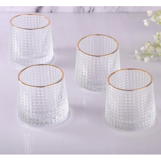 Crystal Rolling Juice Glass - 165 ml Set of 6 Pcs YG19549