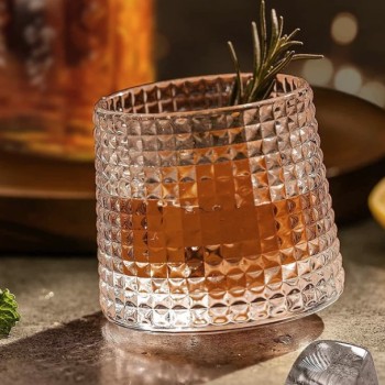 Crystal Rolling Juice Glass - 165 ml Set of 6 Pcs YG19549 -With Gold Line Crystal Rolling Juice Glass - 165 ml Set of 6 Pcs YG19549 -With Gold Line