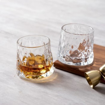 Crystal Rolling Juice Glass 165ml - Set of 6 Pcs YG19550 - With Gold Line Crystal Rolling Juice Glass 165ml - Set of 6 Pcs YG19550 - With Gold Line