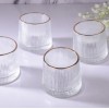 Crystal Rolling Juice Glass 165ml - Set of 6 Pcs with Gold Line YG19551 Crystal Rolling Juice Glass 165ml - Set of 6 Pcs with Gold Line YG19551