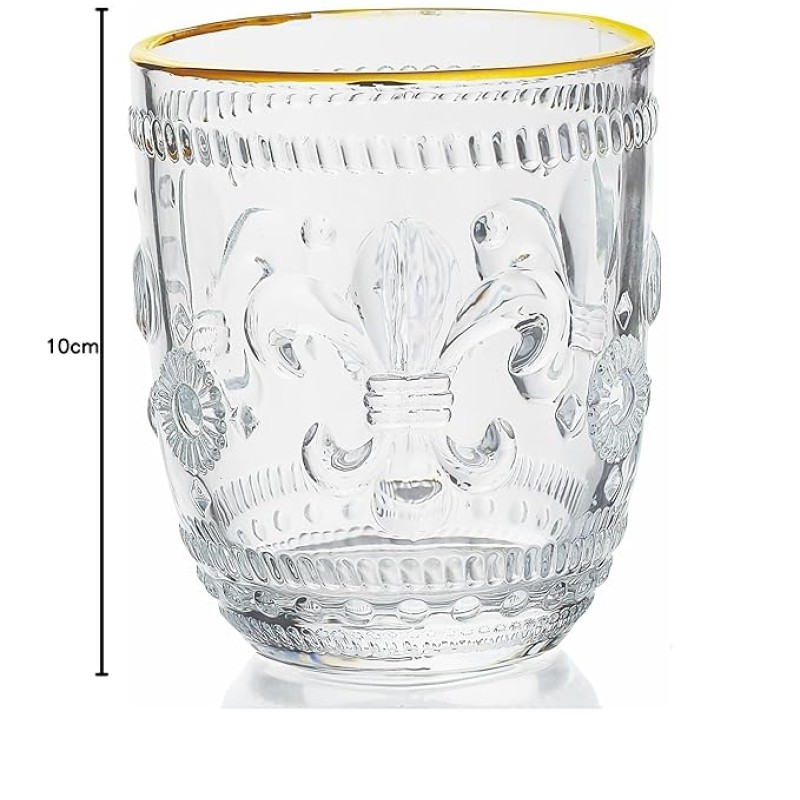 Crystal Whisky Glass - 340 ml Set of 6 Pc YG19554 - With Gold Line Crystal Whisky Glass - 340 ml Set of 6 Pc YG19554 - With Gold Line