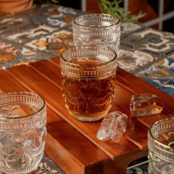 Crystal Whisky Glass 340ml Set of 6 Pc YG19555 - With Gold Line Crystal Whisky Glass 340ml Set of 6 Pc YG19555 - With Gold Line