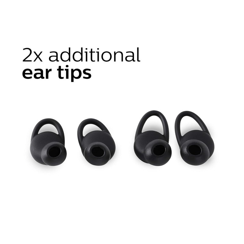 Philips Audio Tws Tat4205 Bluetooth Truly Wireless In Ear Earbuds With Mic, Ipx5, Touch Control, 20 Hr Playtime (5+15), C-Type Charging (Black)