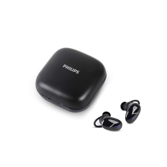 Philips Audio Tws Tat4205 Bluetooth Truly Wireless In Ear Earbuds With Mic, Ipx5, Touch Control, 20 Hr Playtime (5+15), C-Type Charging (Black)