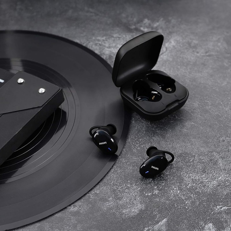 Philips Audio Tws Tat4205 Bluetooth Truly Wireless In Ear Earbuds With Mic, Ipx5, Touch Control, 20 Hr Playtime (5+15), C-Type Charging (Black)