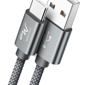 Wayona 6FT 2.8A WC2CG1 2 m USB Type C Cable��(Compatible with Type C Mobile Device, Grey, One Cable)