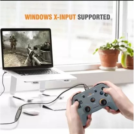 AMKETTE Evo Elite Wired PC Gaming for PC/PS3/Android with Xinput Support USB Gamepad  (Concrete Grey, For PC)