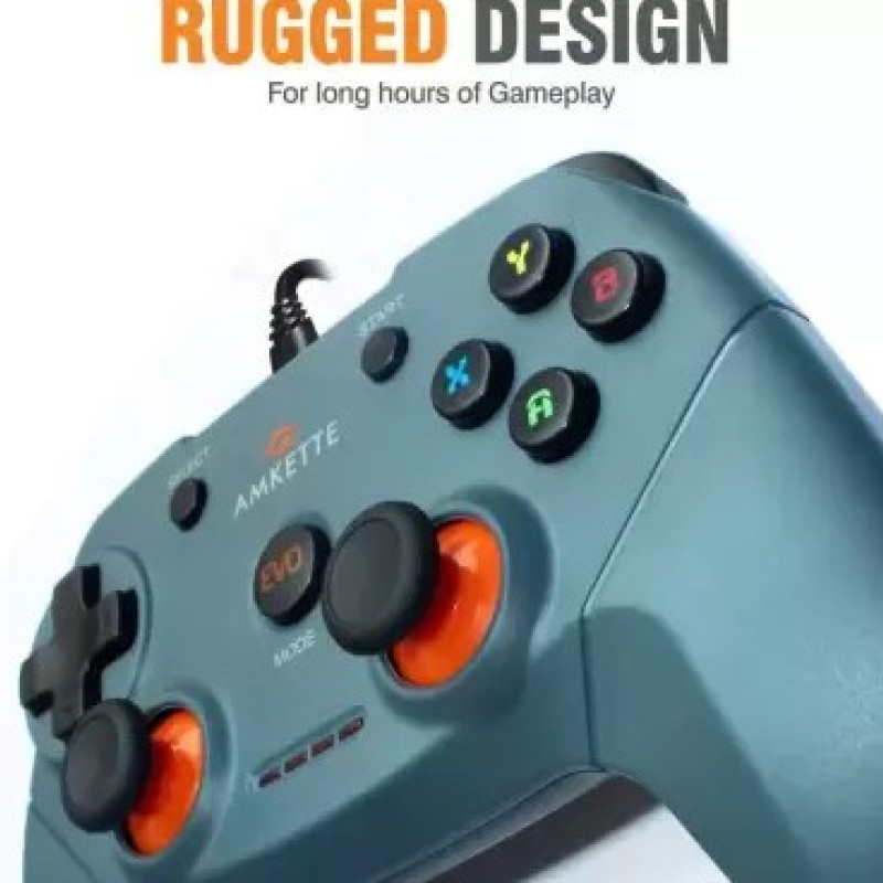 AMKETTE Evo Elite Wired PC Gaming for PC/PS3/Android with Xinput Support USB Gamepad  (Concrete Grey, For PC)