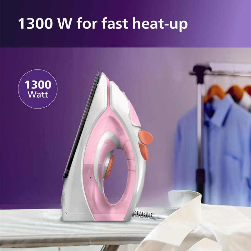 Philips Steam Iron GC1920/28 � 1300-watt, From Worlds No.1 Ironing Brand*, Golden non-stick soleplate, Steam Rate of up to 17g/min