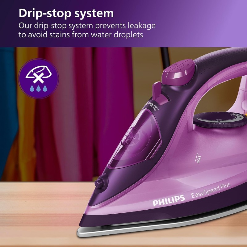 Philips EasySpeed Plus Steam Iron GC2147/30-2400W, Quick Heat up with up to 30 g/min steam, 150g steam Boost, Scratch Resistant Ceramic Soleplate, Vertical steam, Drip-Stop