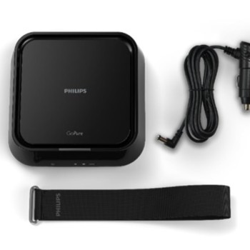 Philips Automotive Gopure 5211 Car Air Purifier (Black) with Hepa and Hesa Fliter 3 Color Aqi Indicator, Filter Pm2.5, Toxic Gases, No2/So2 Fumes. Airmid Certified Filter