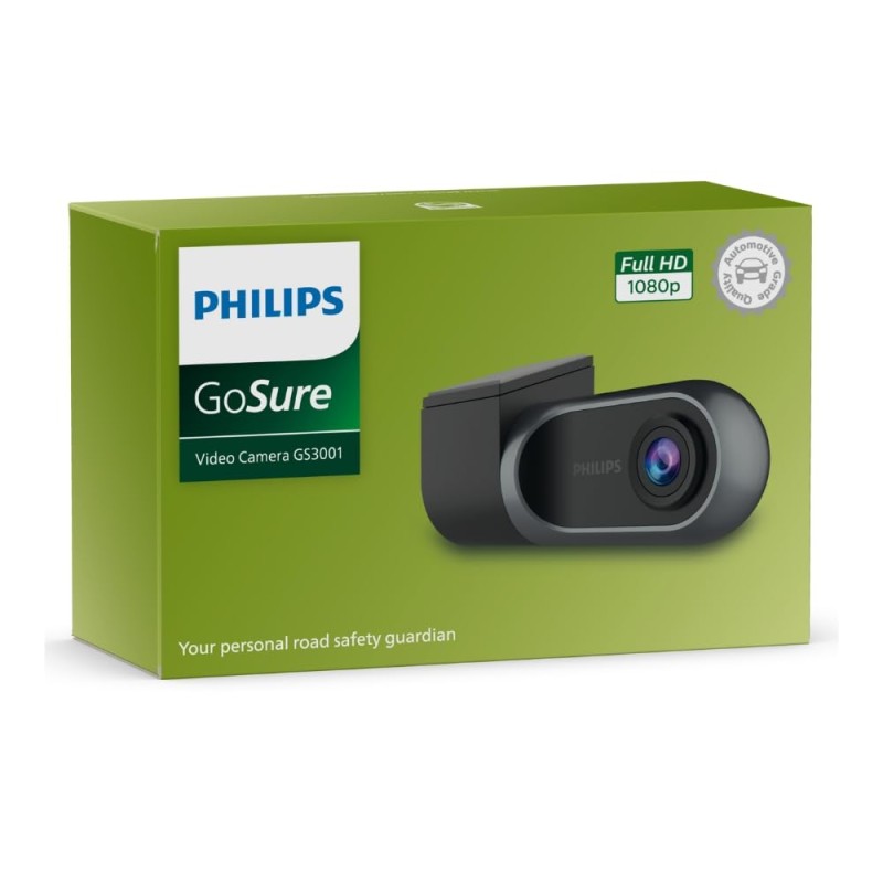 PHILIPS GoSure 3001 Car Dash Camera | 2MP FHD 1080p | G-Sensor | 132� Super Wide Angle | WiFi | Emergency Recording | Easy DIY Set Up | GoSure Mobile App