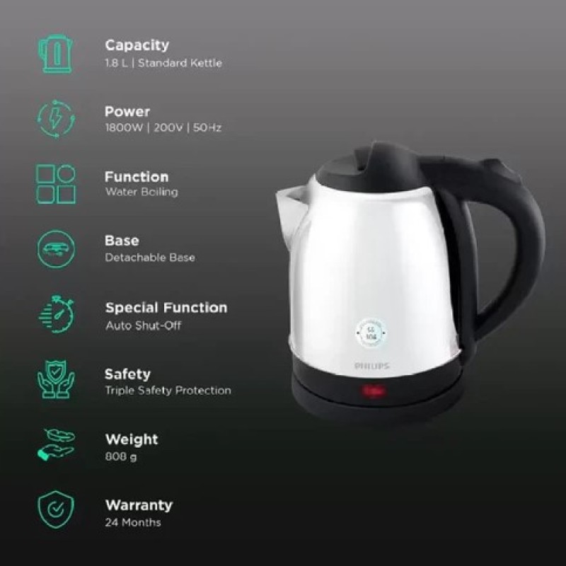 PHILIPS HD9383/00 Electric Kettle (1.8 L, Black)