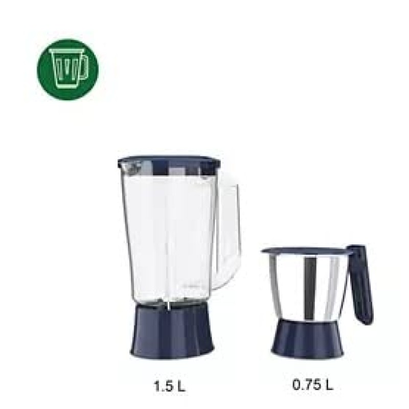 PHILIPS Juicer Mixer Grinder, HL7567/00, 500 Watts, 2 Jar (Deep Azure)