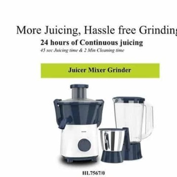 PHILIPS Juicer Mixer Grinder, HL7567/00, 500 Watts, 2 Jar (Deep Azure) PHILIPS Juicer Mixer Grinder, HL7567/00, 500 Watts, 2 Jar (Deep Azure)