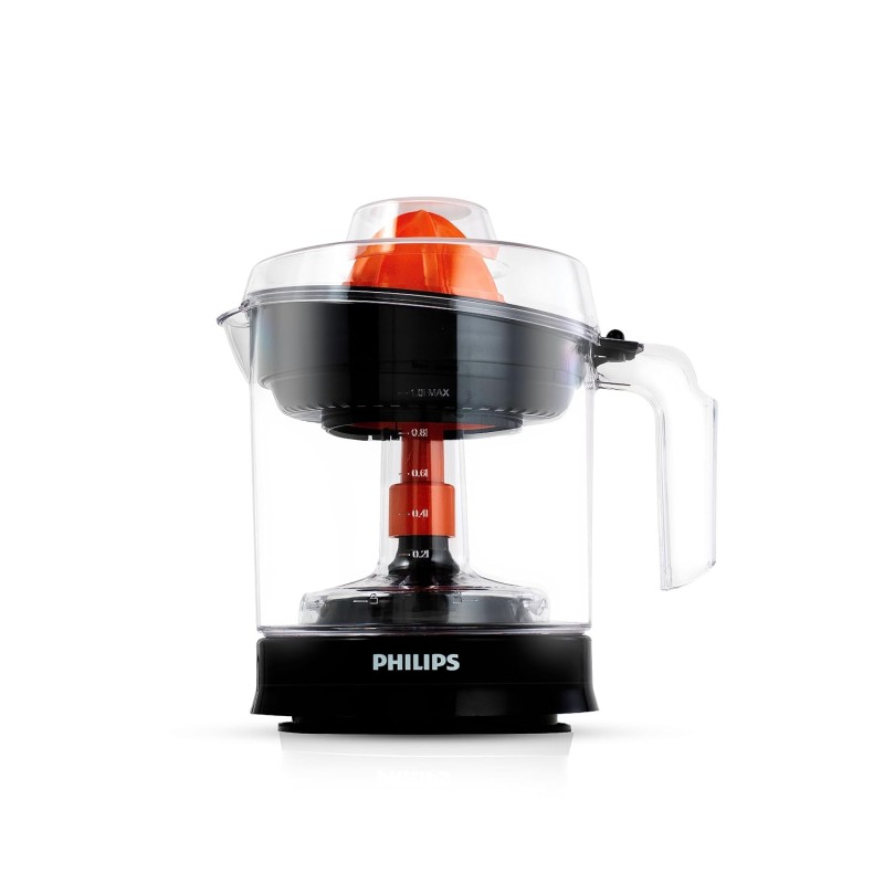 PHILIPS Citrus Press Juicer HR2799/00, Black and Transparent, Large