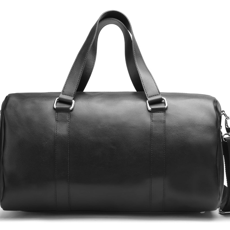 POLICE Unisex Mattia Black Vegan Leather 50 LTR. Weekender Travel Duffle Bag for Business and Casual Use for Men and Women