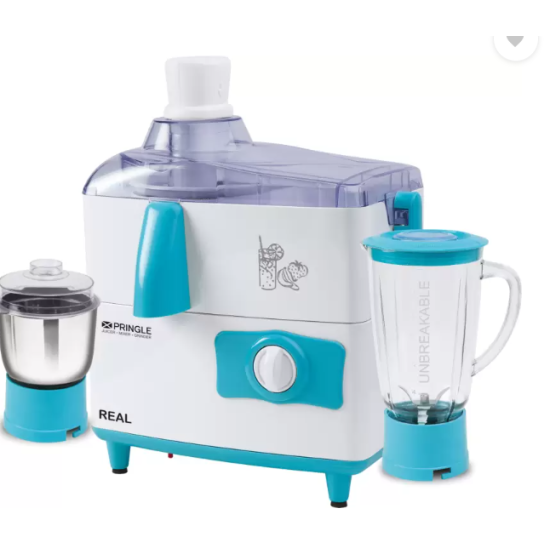 PRINGLE REAL BLUE REAL JUICER MIXER GRINDER 500 Juicer Mixer Grinder (2 Jars, Blue)