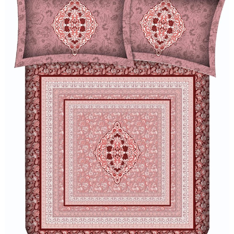 Bella Casa, Double Bedsheet Set with 2 Pillow Covers 100% Cotton -Rajputana Bella Casa, Double Bedsheet Set with 2 Pillow Covers 100% Cotton -Rajputana