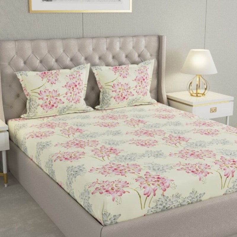 Raymond Home Cozzy 104 TC Double Bedsheet with 2 Pillow Covers