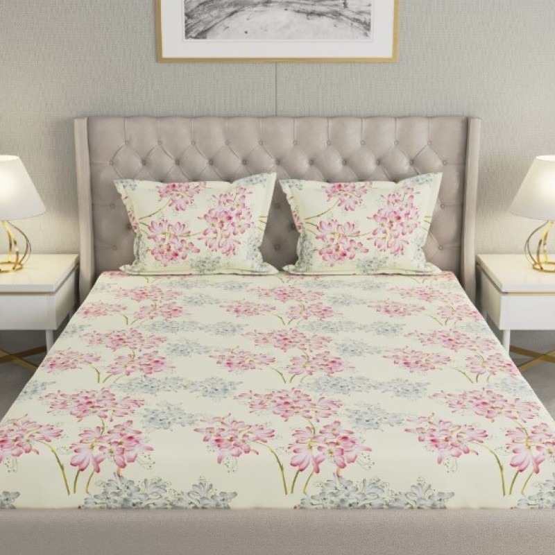 Raymond Home Cozzy 104 TC Double Bedsheet with 2 Pillow Covers