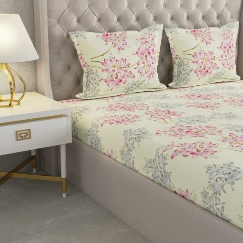 Raymond Home Cozzy 104 TC Double Bedsheet with 2 Pillow Covers