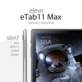 (Refurbished) elevn eTab11 Tablet (10.1 inches, 4GB, 64GB, Wi-Fi + 4G LTE + Voice Calling, Dual Sim, 7000 mAh Battery, Aluminium Grey)