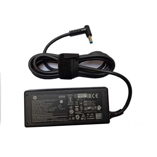 HP Original (Y5Y43AA) 65W 4.5mm Non-EM Laptop AC Adapter, Without Power-Chord, Black