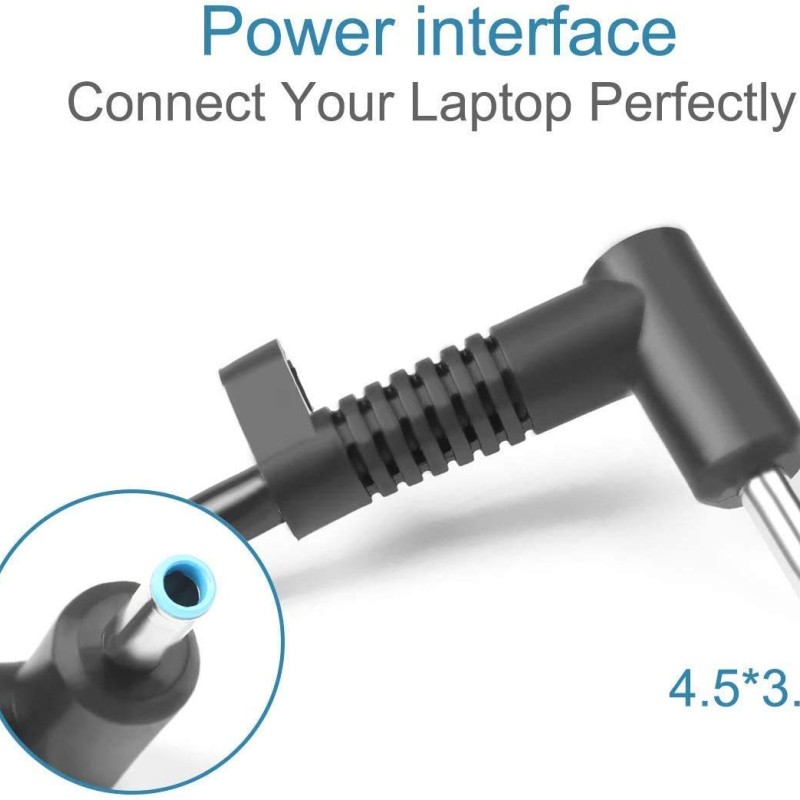 HP Original (Y5Y43AA) 65W 4.5mm Non-EM Laptop AC Adapter, Without Power-Chord, Black