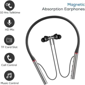 PTron InTunes Classic Bluetooth Headset  (Black, Grey, In the Ear)