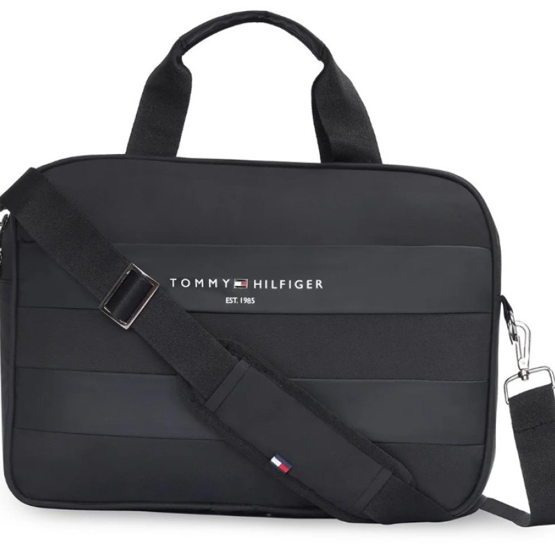 Tommy Hilfiger Mikhail Unisex 14 Inch Laptop Business Case - Black Tommy Hilfiger Mikhail Unisex 14 Inch Laptop Business Case - Black