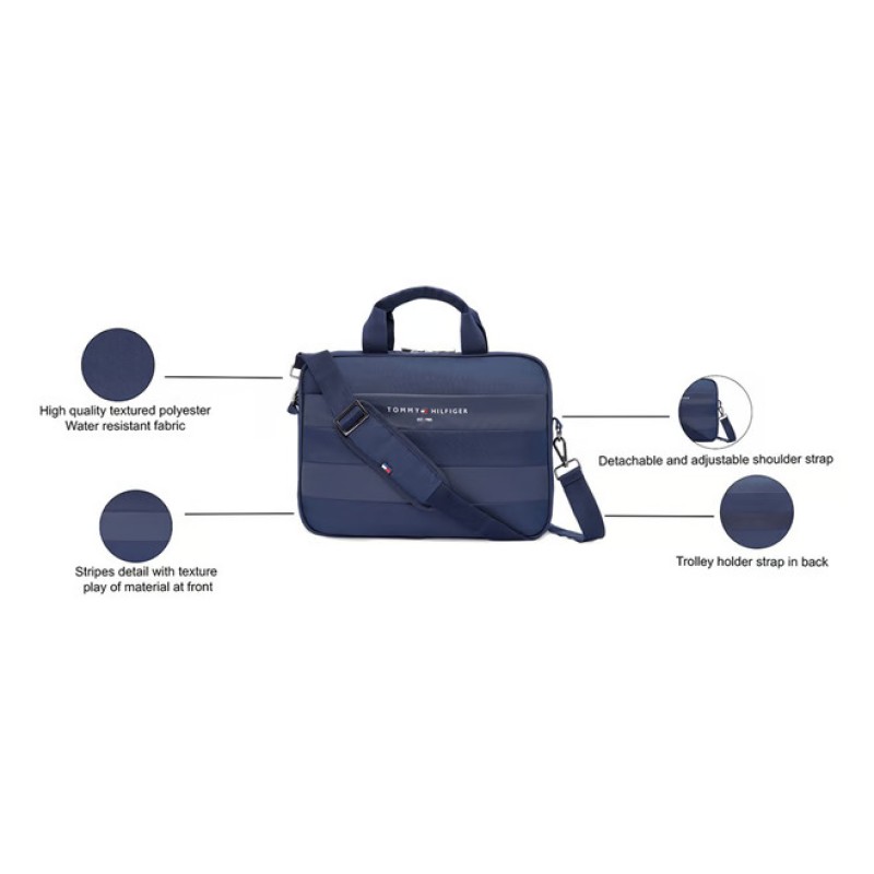 Tommy Hilfiger Mikhail Unisex 14 Inch Laptop Business Case -NAVY