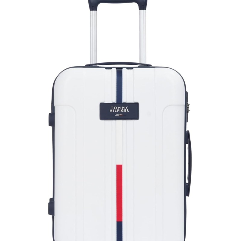 Tommy Hilfiger Wyoming Unisex Hard Luggage - White, 66Cm Medium Trolley Bag