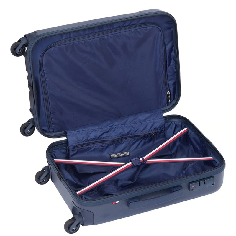 Tommy Hilfiger Wyoming Unisex Hard Luggage - Navy, 66Cm Medium Trolley Bag